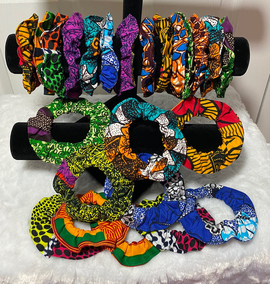 LD 3-Pack African Print Scrunchie Bracelets